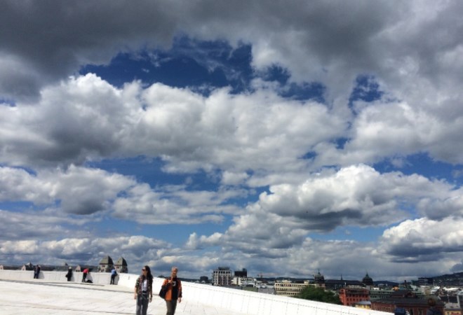 Смотровая площадка на крыше Оперы в Осло