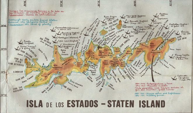 Старинная карта острова Эстадос