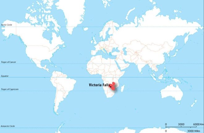 Водопад Виктория на карте мира