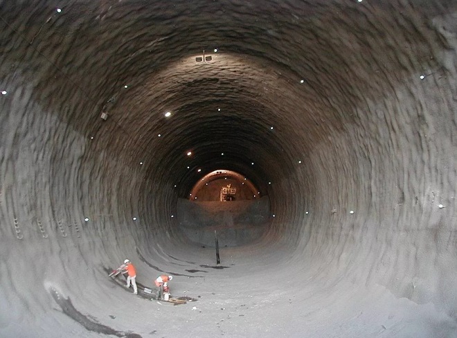 Жд тоннель на стадии строительства